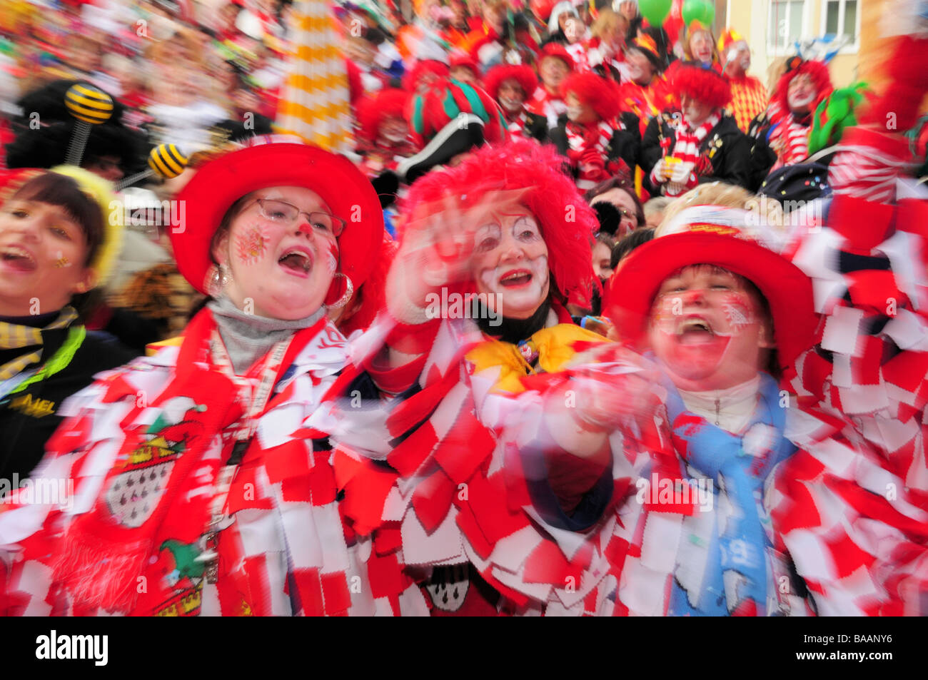 Germans celebrating carnival in Cologne Stock Photo