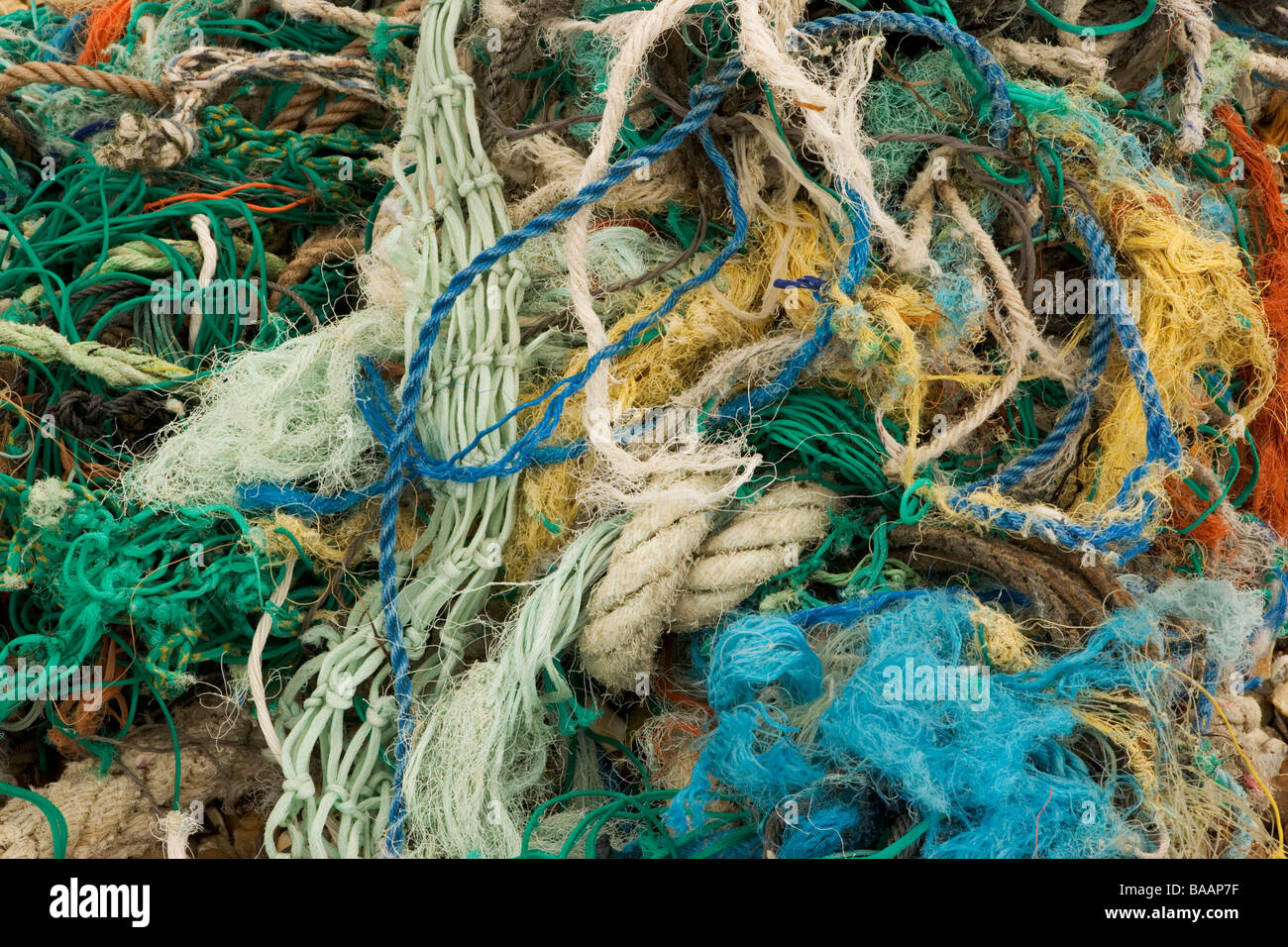 Washed Up Rope Old washed up rope and netting Stock Photo - Alamy
