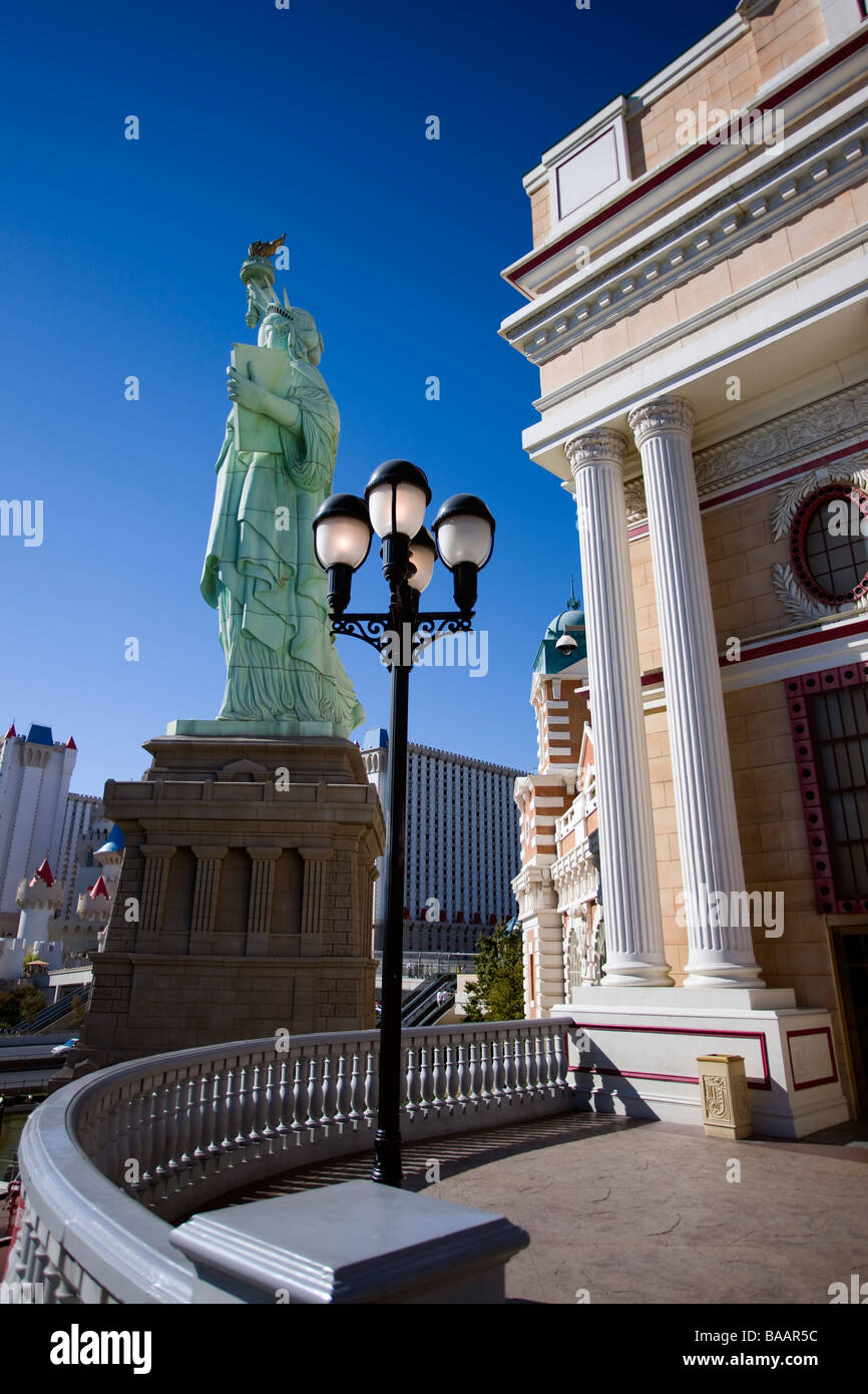 Las Vegas Nevada USA The skyline of the New York New York Hotel Portrait Stock Photo