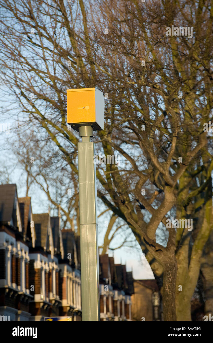 Speed camera on a suburban street in England Stock Photo