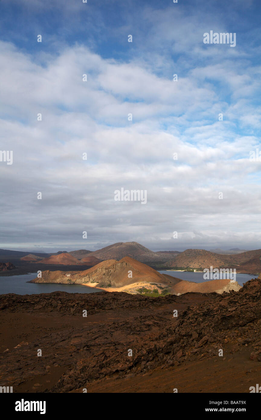Landscape of Isla Bartolome the classic beauty spot of the Galapagos, Ecuador in September Stock Photo