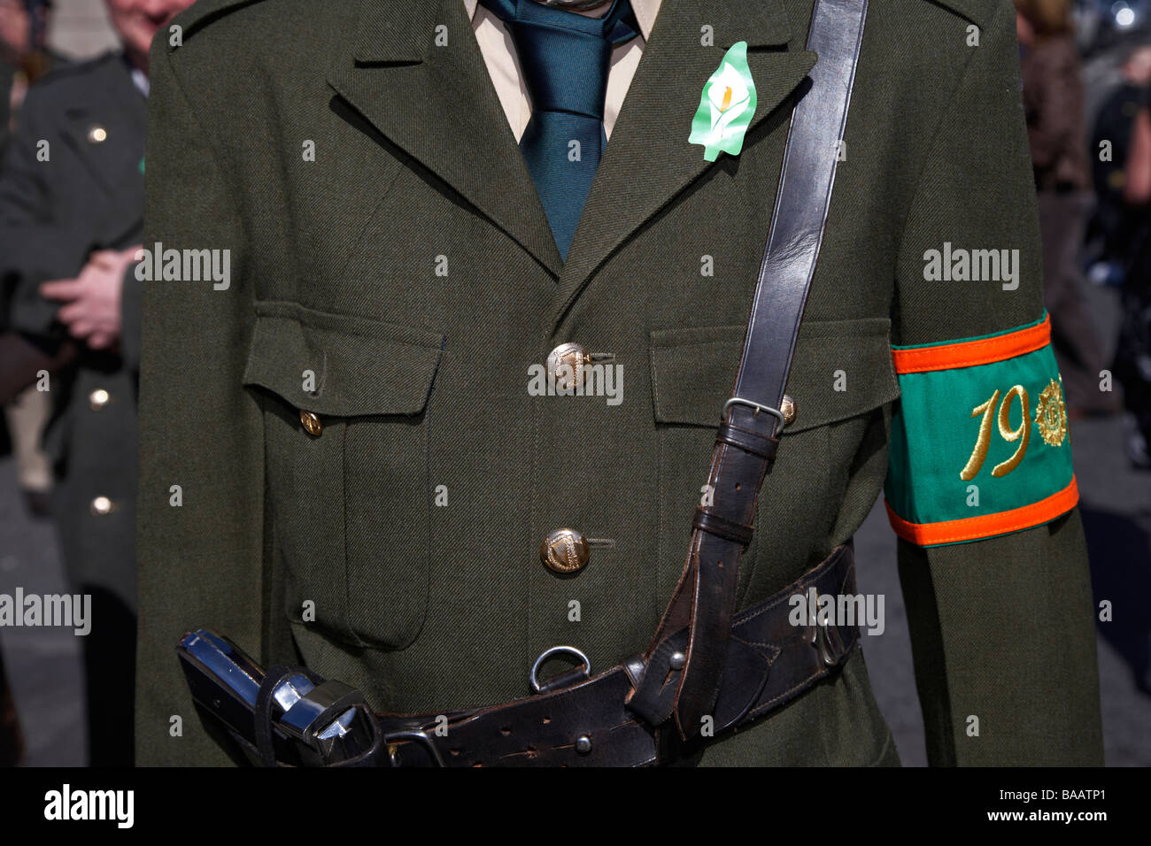 uniform representing an Irish Volunteers unit of the easter rising on Easter Sunday at the Easter Rising Commemoration Stock Photo