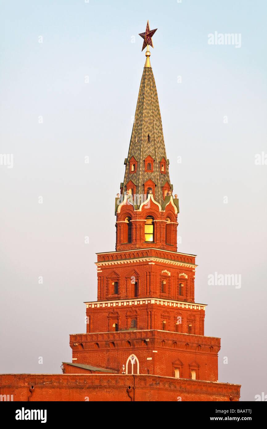 Kremlin tower sunset, Moscow Russia. Stock Photo