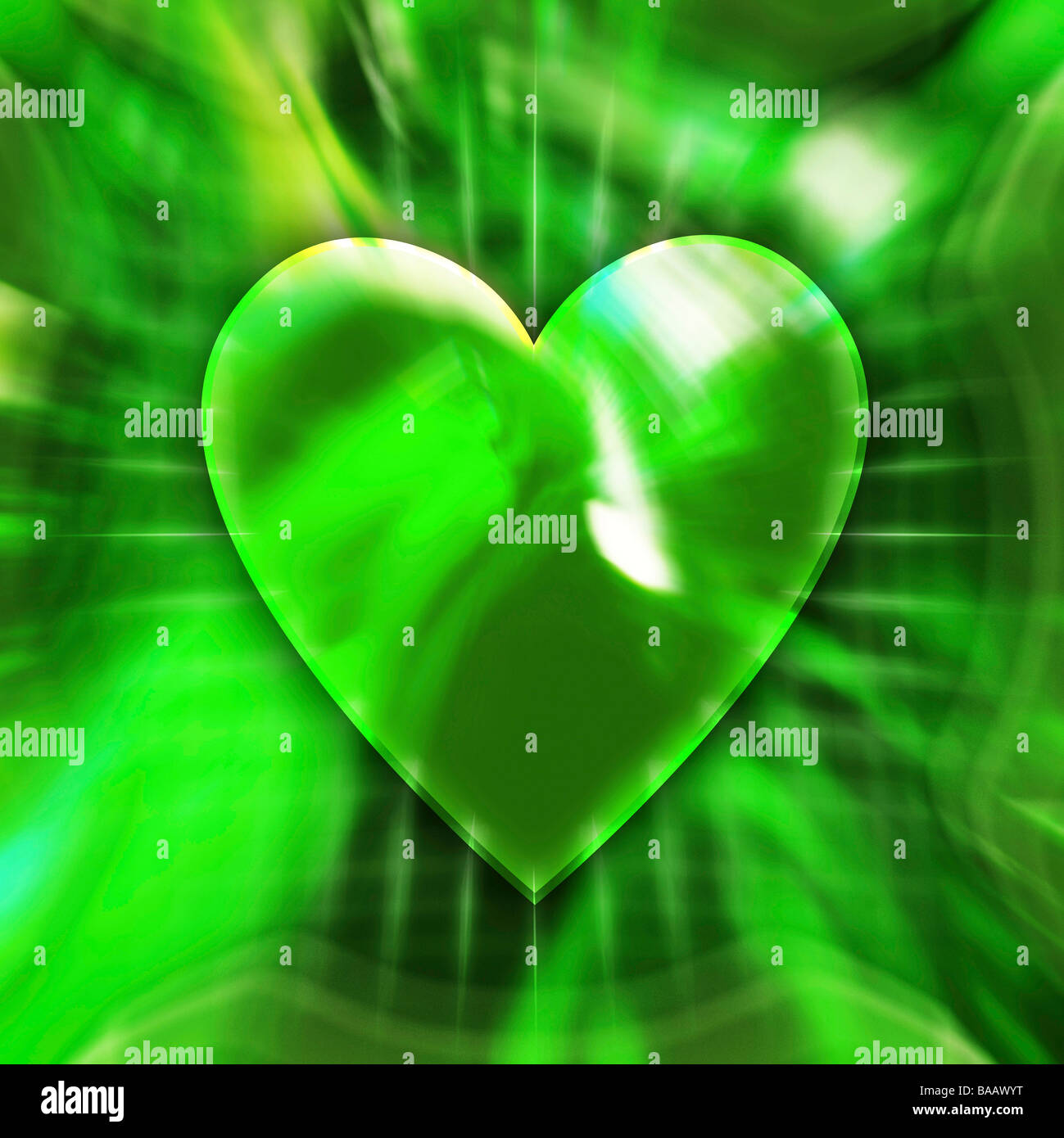 Green heart symbol Stock Photo