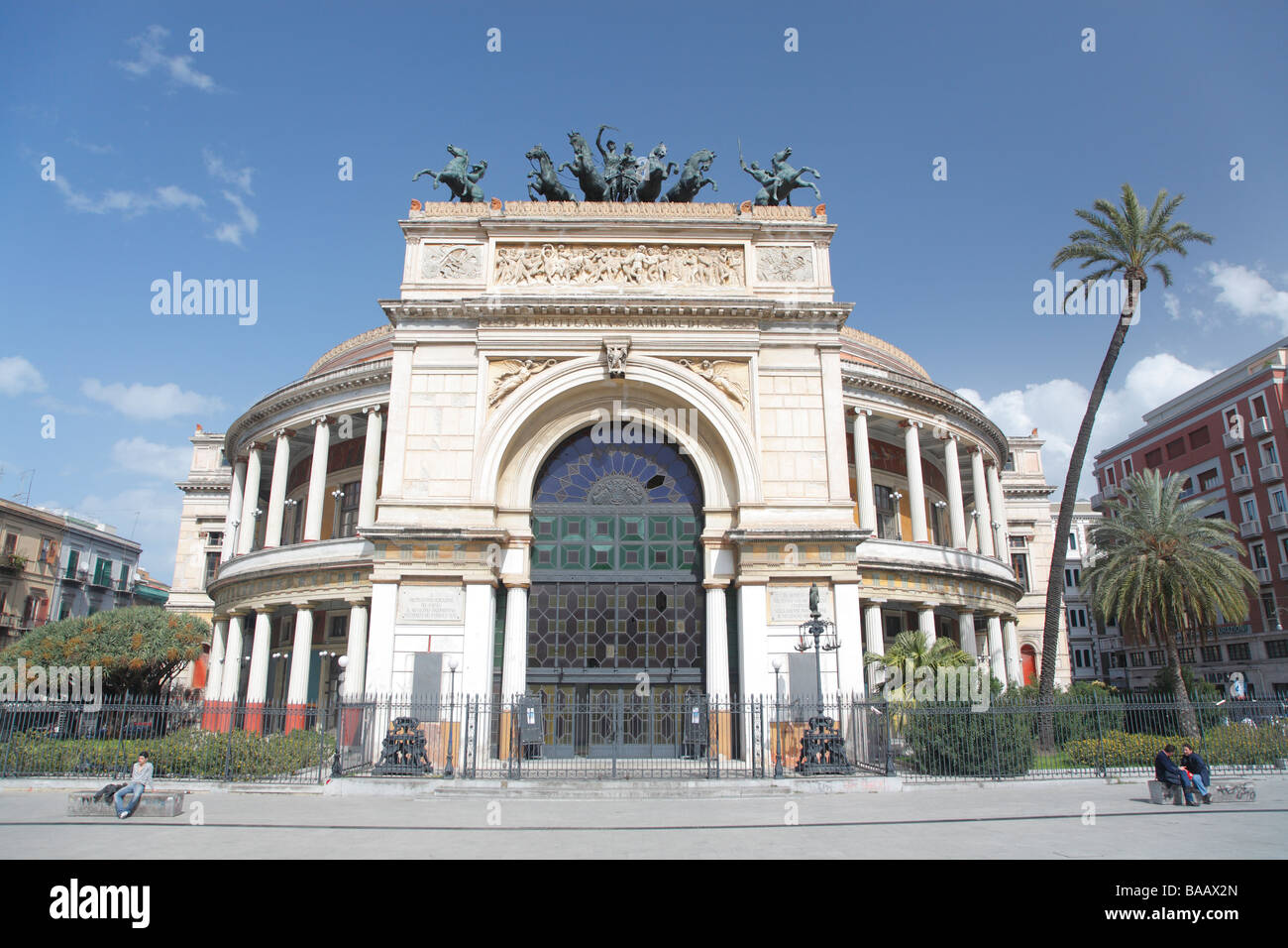 Teatro Politeama Garibaldi, Politeama Theater, Palermo, Sicily, Italy Stock Photo