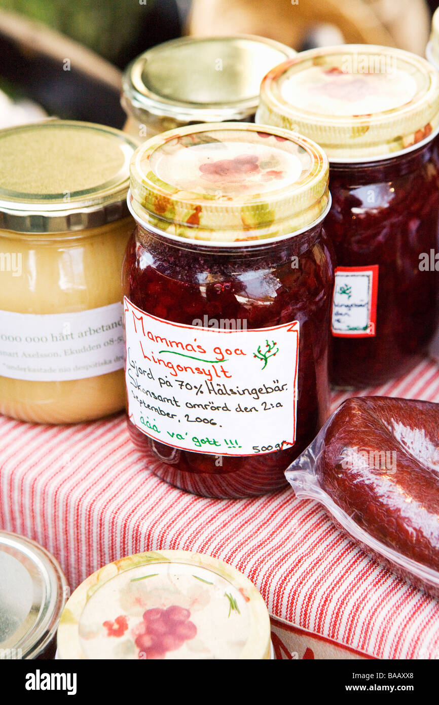 Homemade lingonberry jam, Sweden Stock Photo Alamy