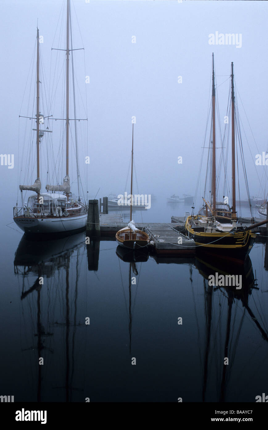 Sailboats in harbor, Rockport, Maine Stock Photo Alamy