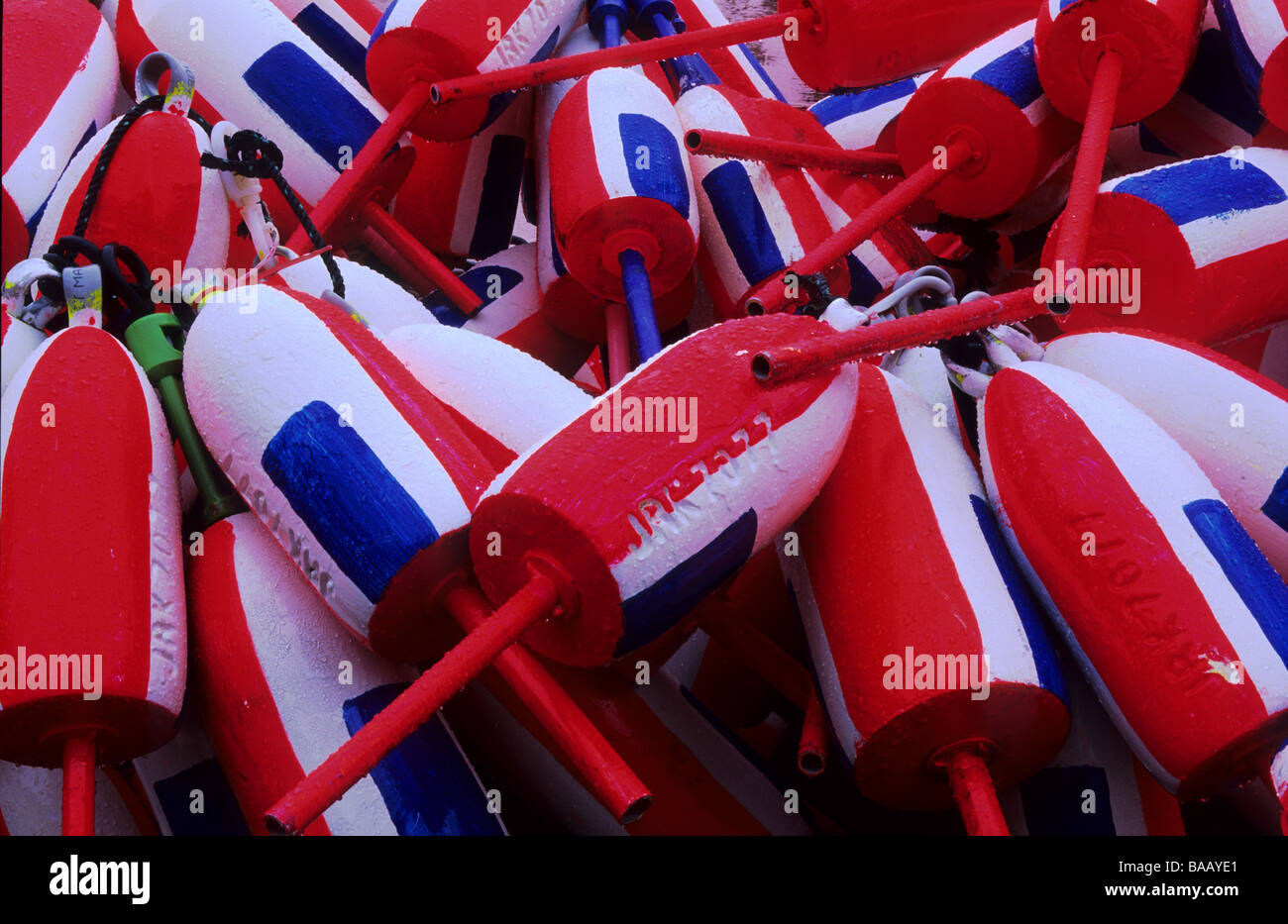 Lobster Buoys, Maine Stock Photo Alamy
