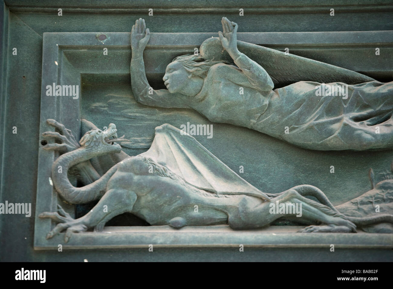 Detail from cast bronze doors to the Duomo (cathedral), Piazza del Duomo, Siena, Tuscany, Italy Stock Photo
