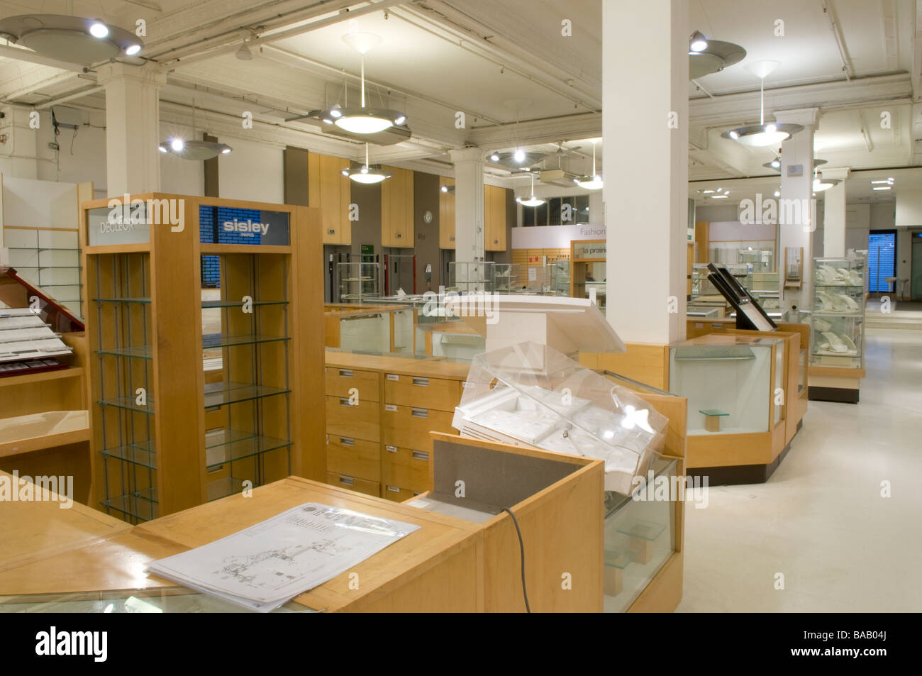 Closed department store retail counters Stock Photo