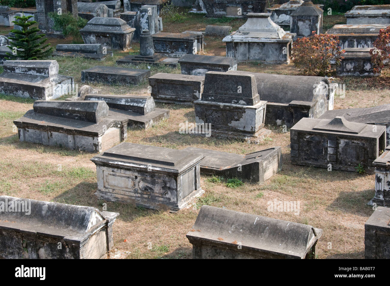 Dutch Cemetery, Old Cochin (Kochi) Kerala, India Stock Photo