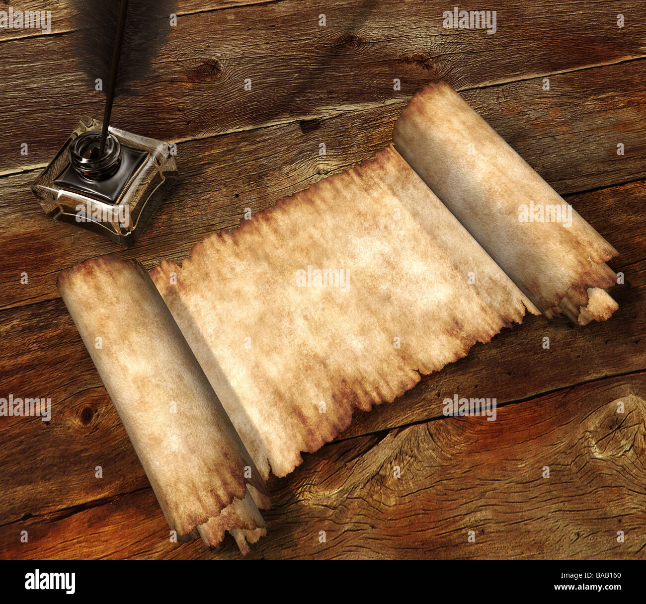 Roll of parchment Stock Photo Alamy