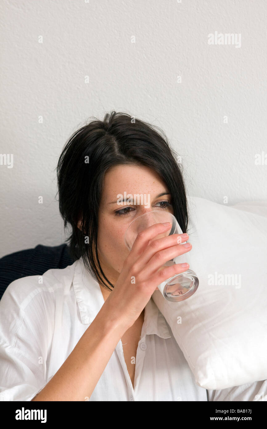 Thirsty woman - Durstige Frau Stock Photo