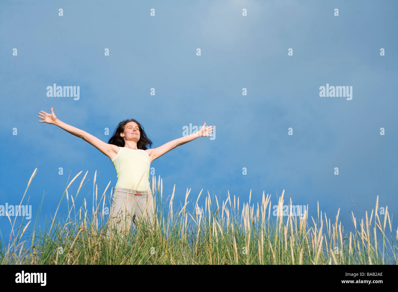 A woman doing yoga, Sweden Stock Photo Alamy