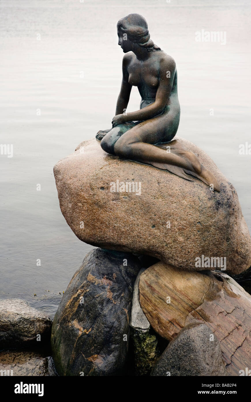 Den lille havfrue, the little mermaid a statue in Copenhagen, Denmark ...