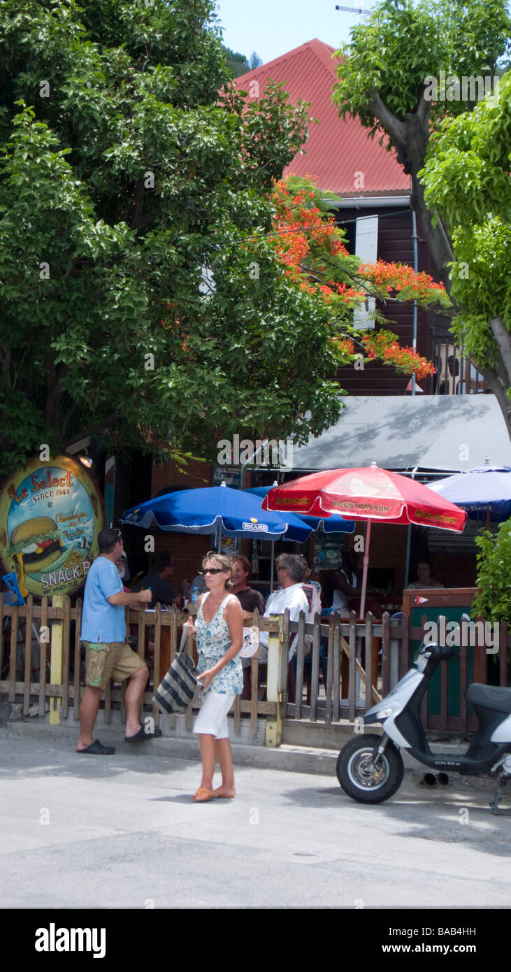 Le Select Cheeseburger in Paradise cafe inspired the Jimmy Buffet pop song of the same name Gustavia St Barts Stock Photo
