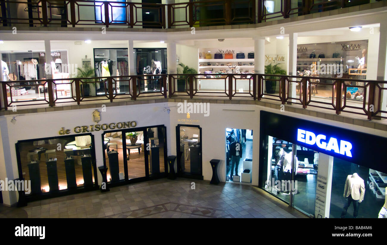 Boutiques stores small mall Gustavia St Barts Stock Photo