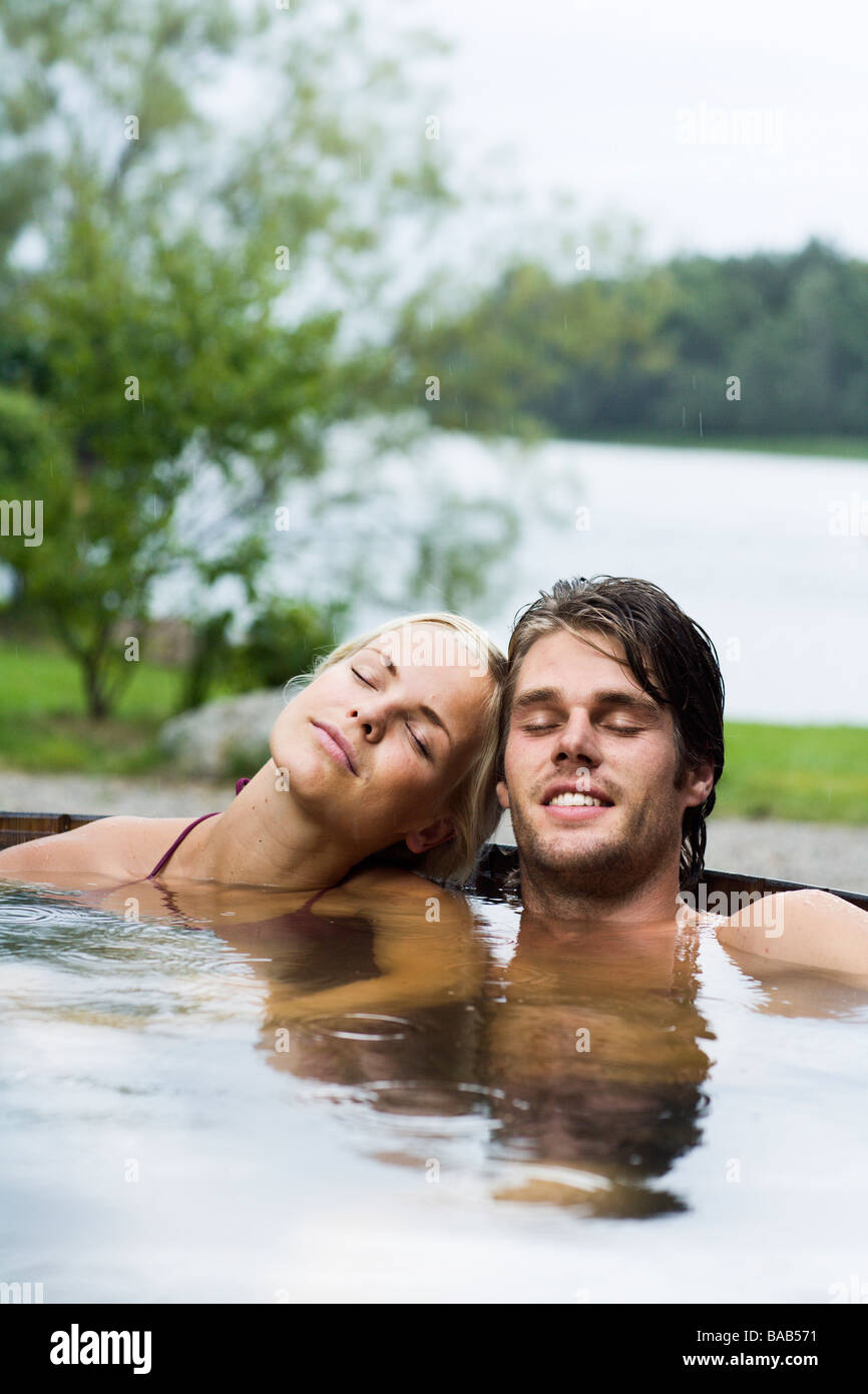 A couple sitting in a bath tub hires stock photography and images Alamy