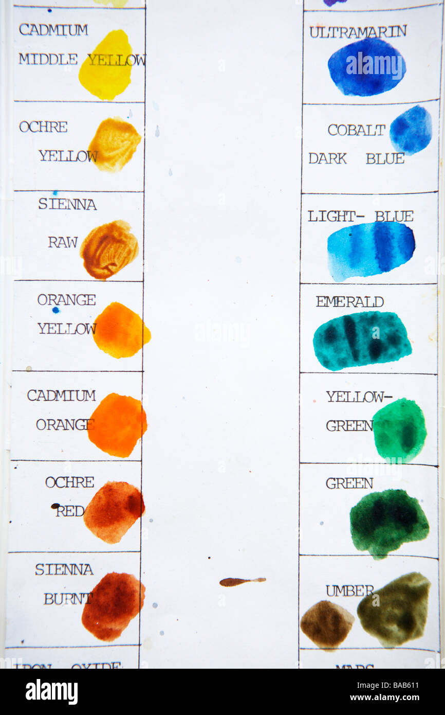 A Colour Chart Close-up. Stock Photo