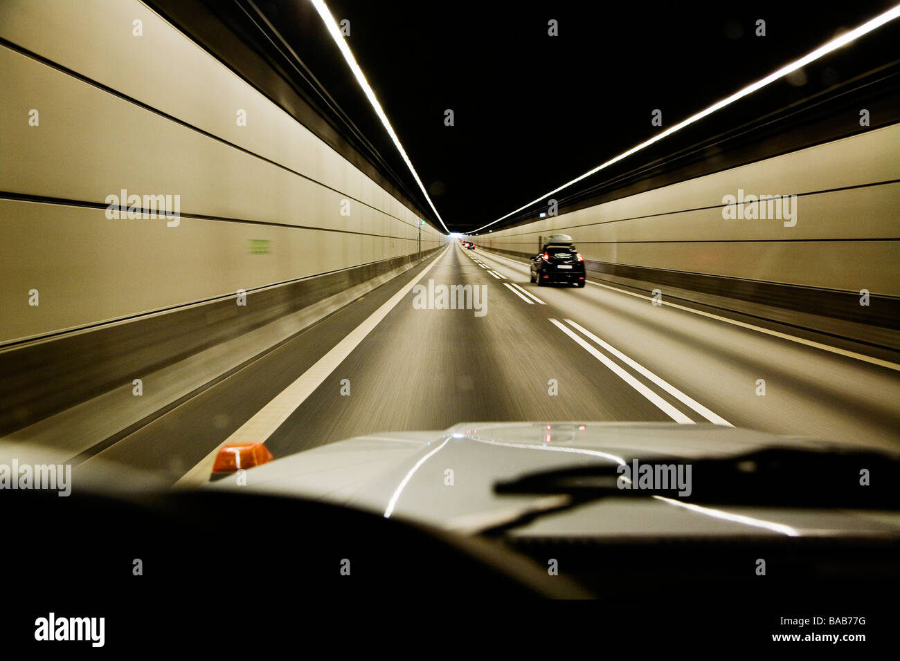 Cars In A Tunnel. Stock Photo
