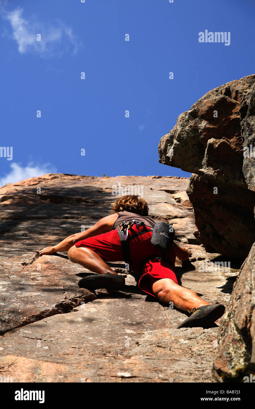 Rock climbing Sweden Stock Photo Alamy