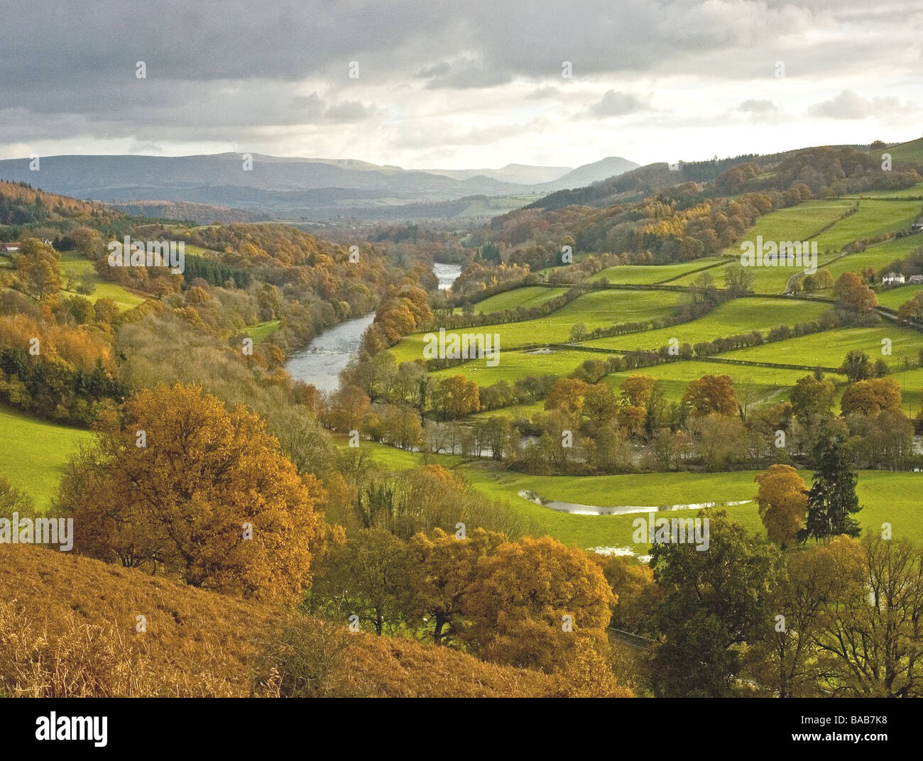 River Wye Valley MidWales Stock Photo Alamy