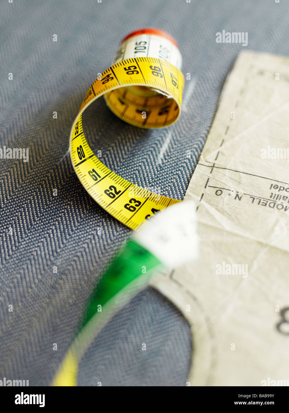 Measuring-tape and a pattern Sweden. Stock Photo