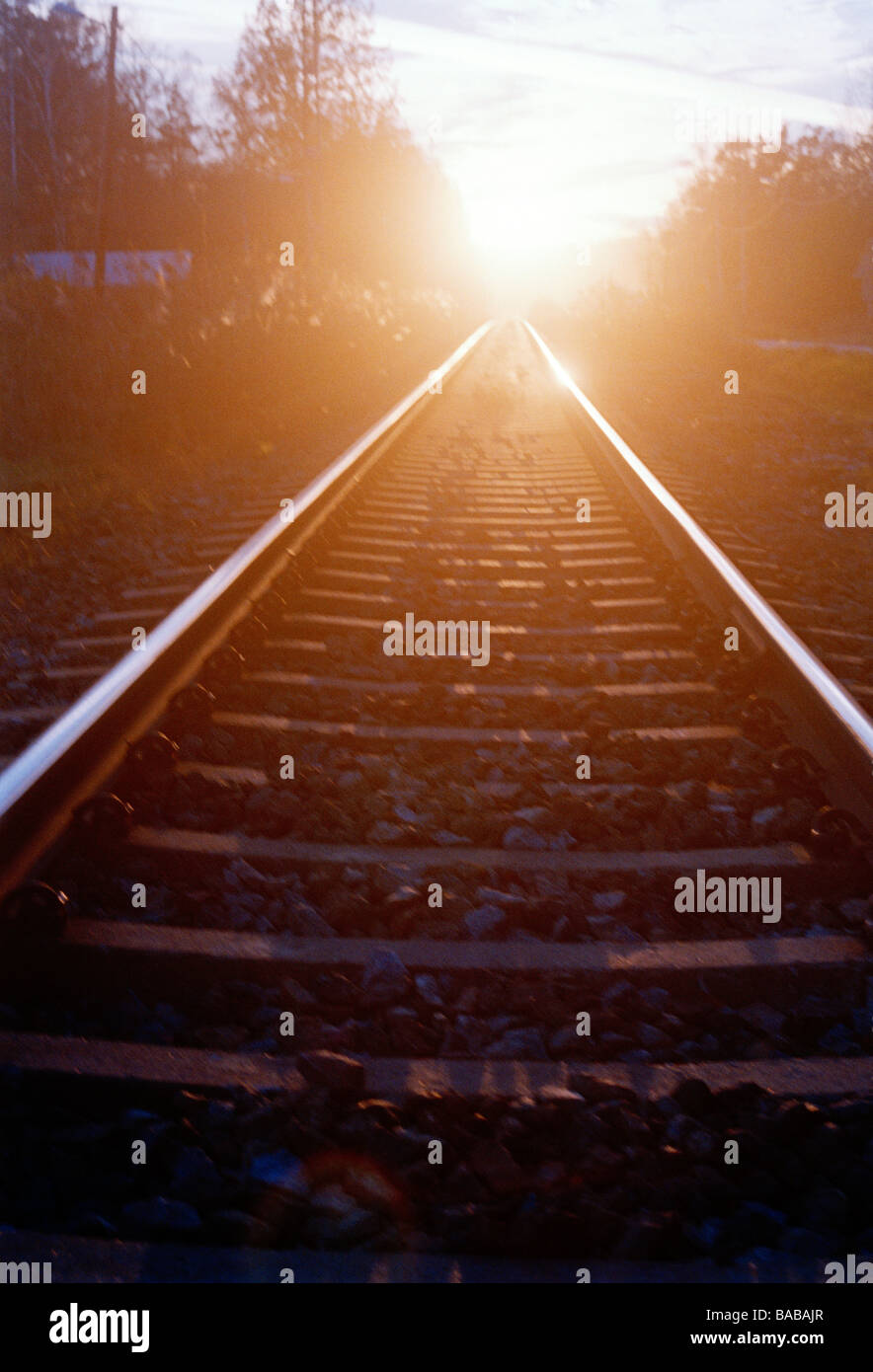 Train tracks Sweden Stock Photo - Alamy