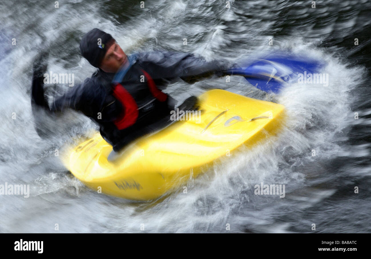 Kayaking in the Yorkshire Dales Stock Photo Alamy