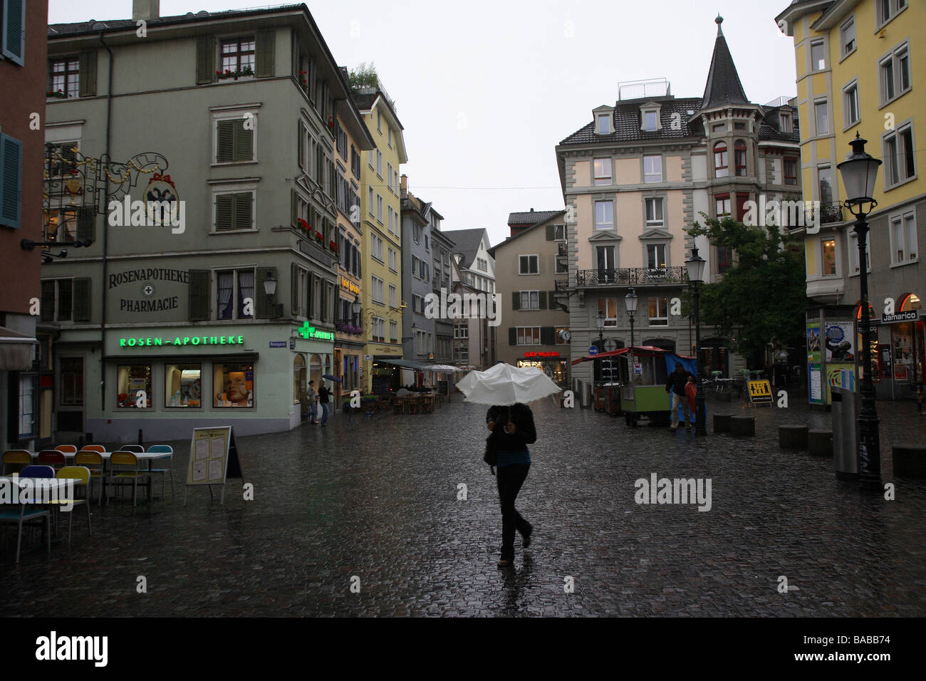 Hirschenplatz Square On A Rainy Day Zurich Switzerland Hirschenplatz Square On A Rainy Day Zurich Switzerland