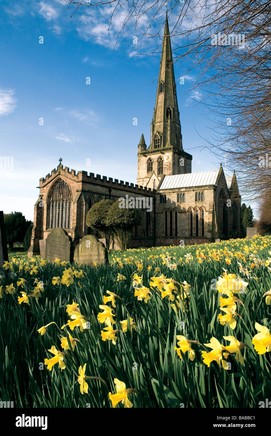St Oswald's Parish church, Ashbourne, Derbyshire Stock Photo