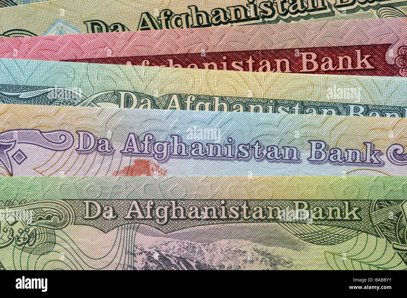 Afghani banknotes Stock Photo