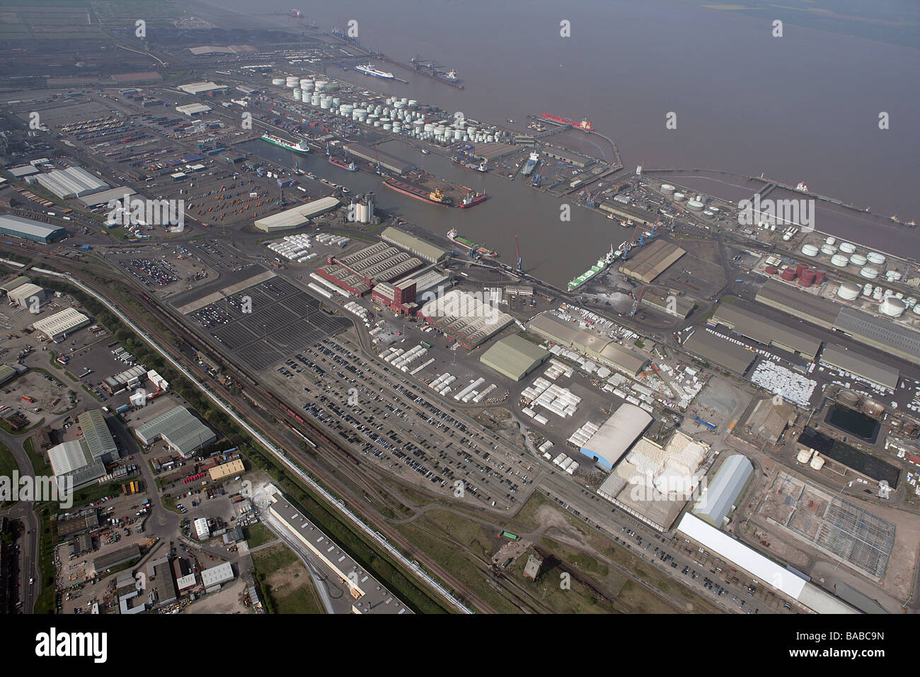 Immingham Dock Aerial shot Stock Photo