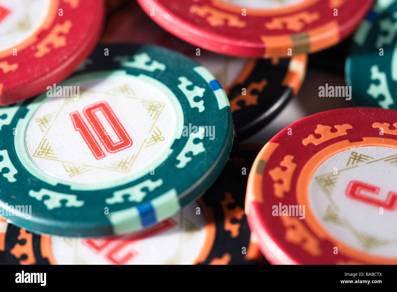 Counters on a casino closeup Stock Photo Alamy