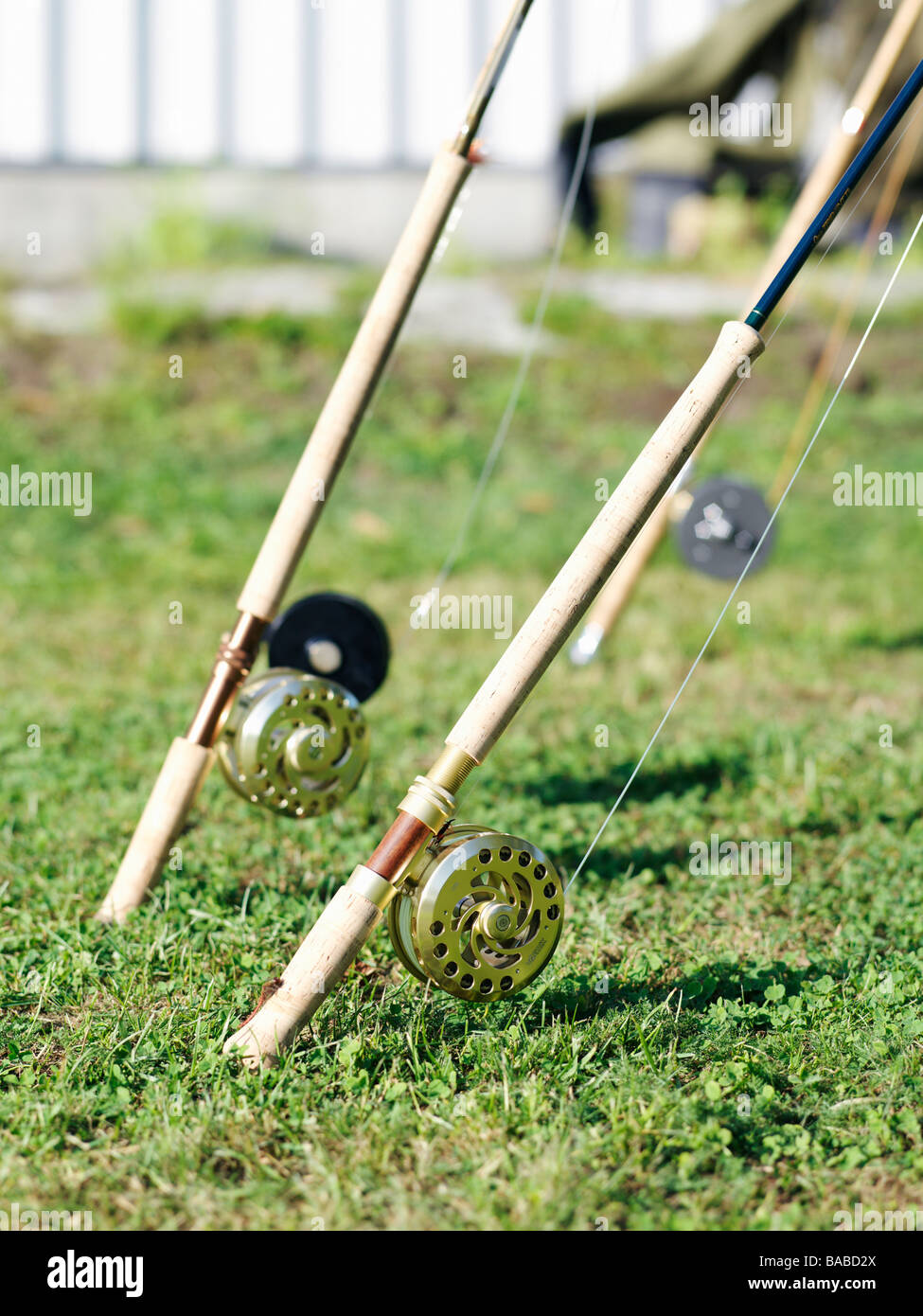 Fishing rods Sweden Stock Photo