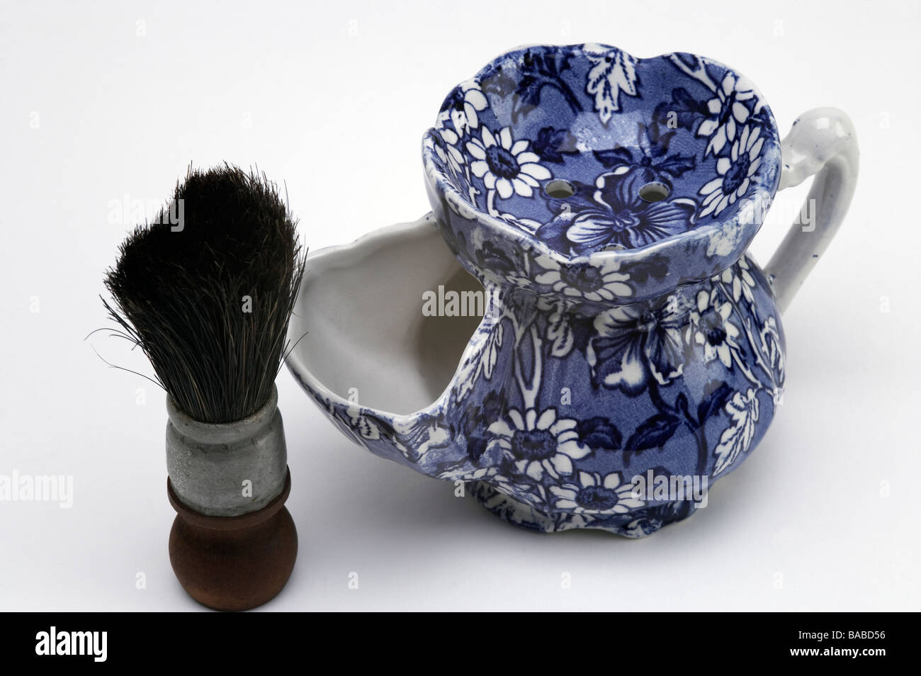 Shaving mug with brush Stock Photo Alamy