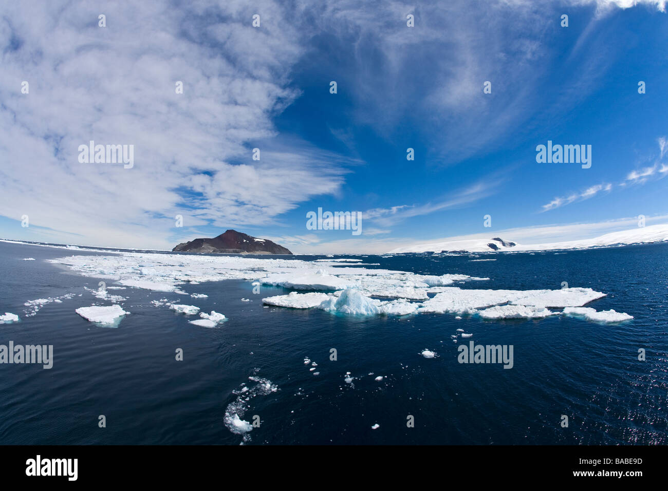 Sea pack ice around Paulet Island and the Antarctic Peninsula Antarctica Stock Photo
