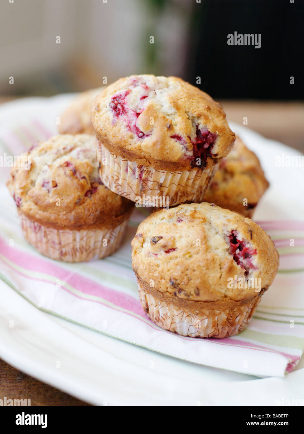 Raspberry queen cakes Sweden Stock Photo Alamy