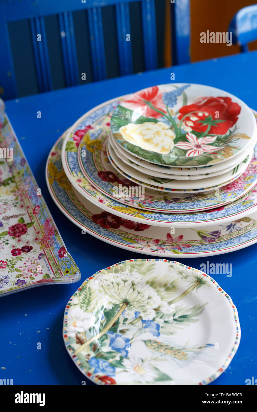 Patterned plates Sweden Stock Photo Alamy
