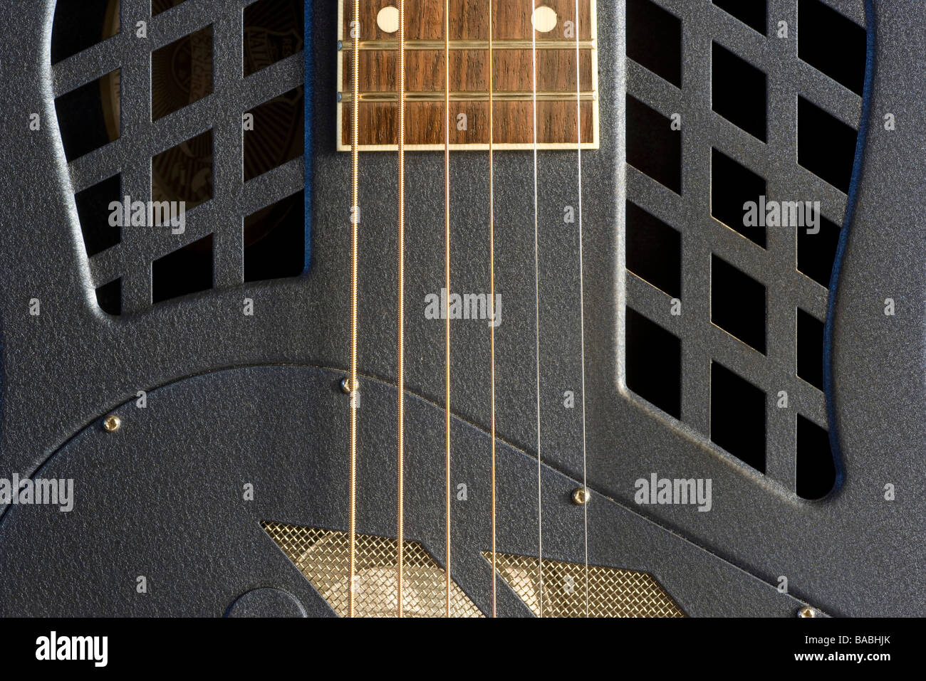 Part of a tricone resonator guitar Stock Photo Alamy