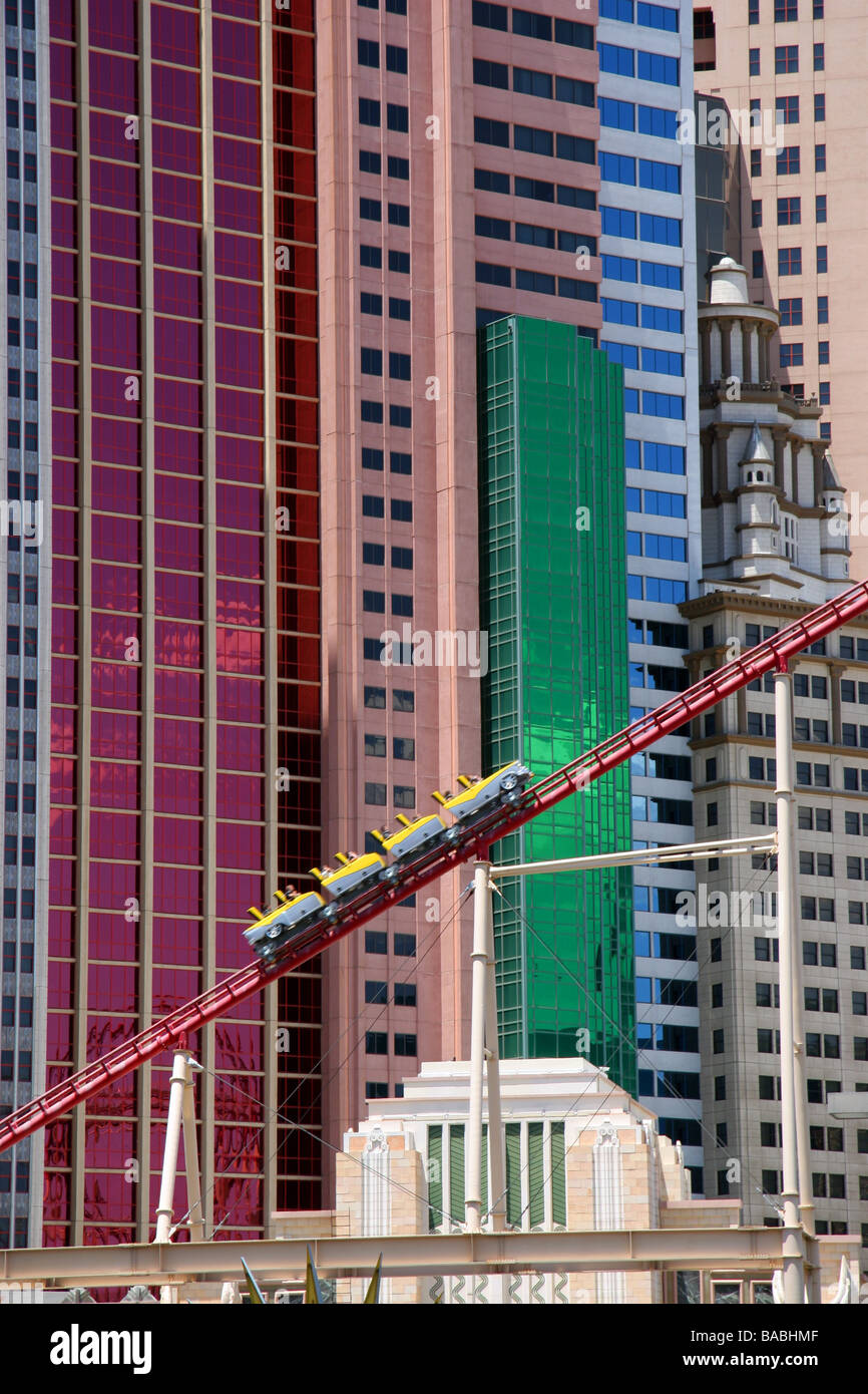 Las Vegas, Nevada. Roller Coaster at the New York New York Hotel and Casino  Stock Photo - Alamy