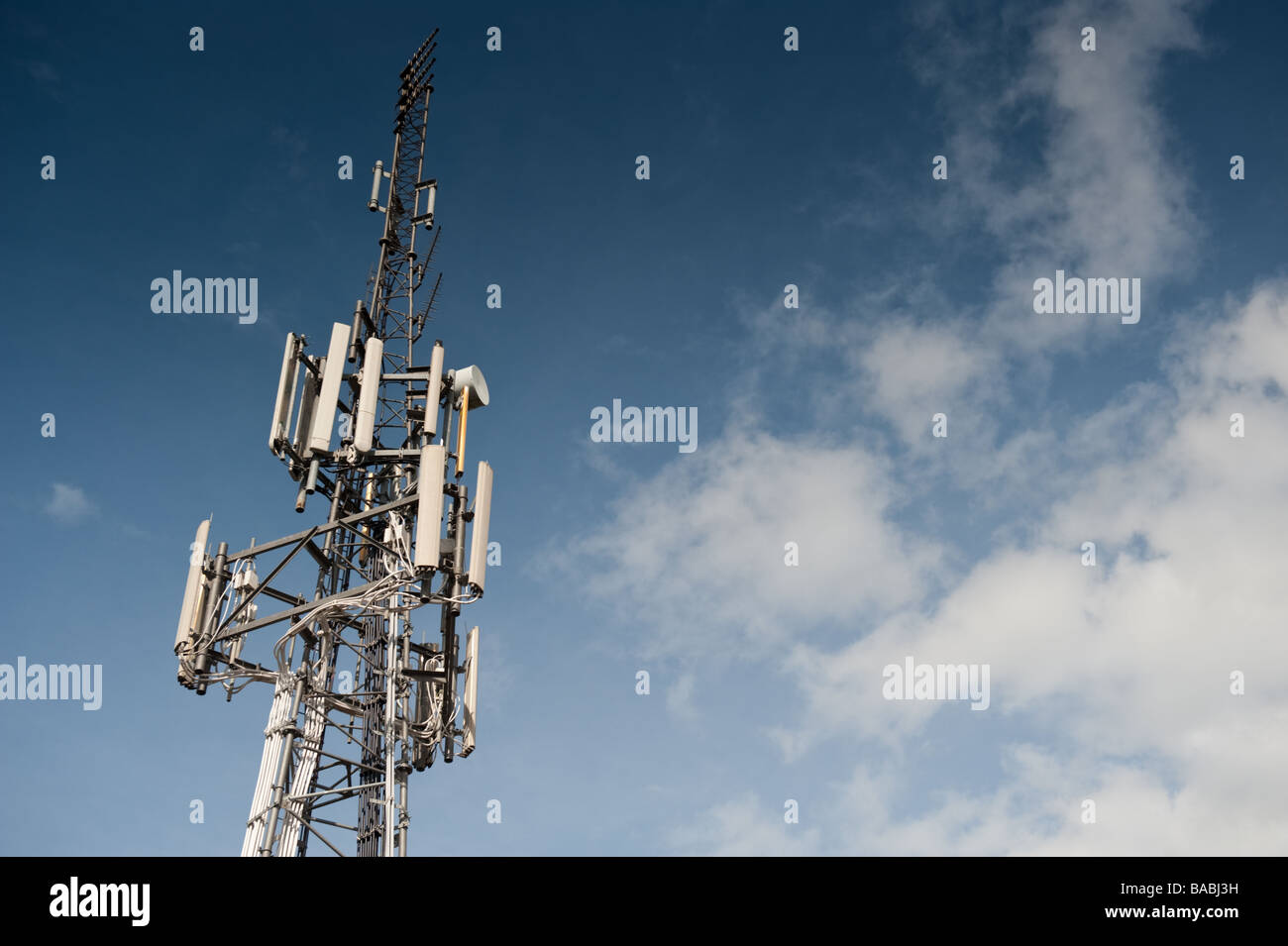 mobile phone transmitter mast  antennae Stock Photo