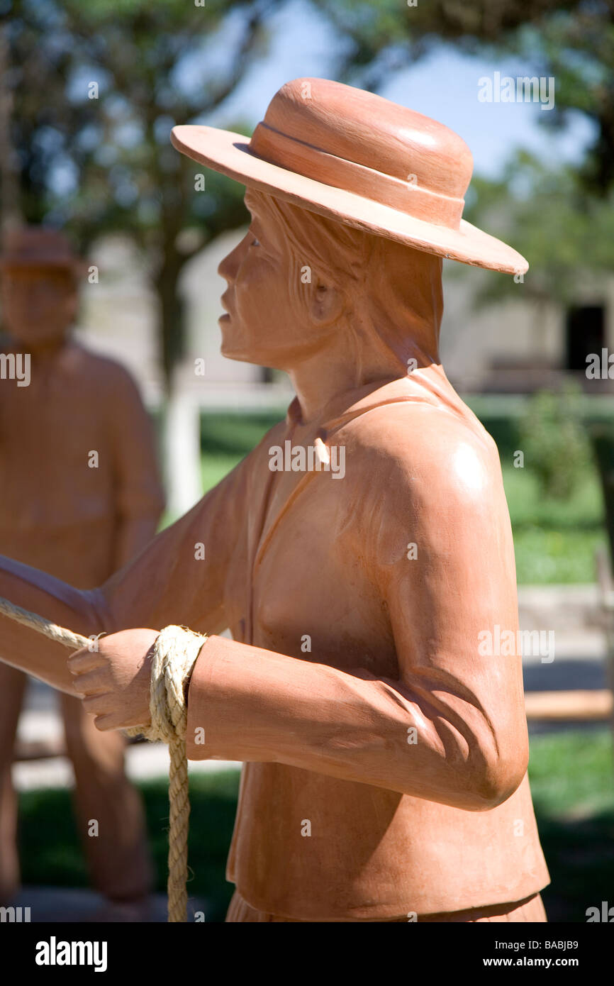 Close up of statue, San Carlos, near Cafayate, Salta Province, Argentina Stock Photo