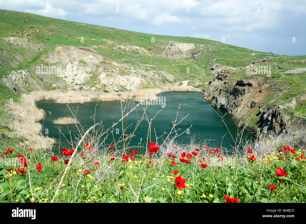 Israel Jordan Valley The Hidden Lake a winter rain pool and spring
