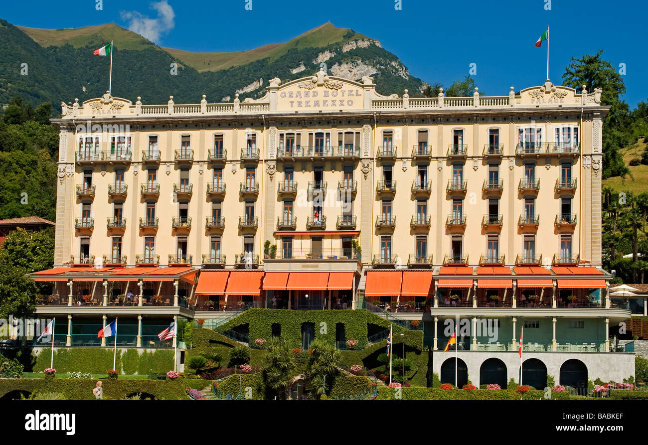Grand Hotel Tremezzo, comune of Tremezzo, Province of Como, Lombardy, Italy Stock Photo