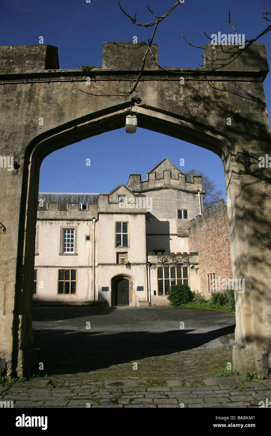 City of Wells, England. East elevation of the Grade I Listed Old Deanery in Cathedral Green. Stock Photo