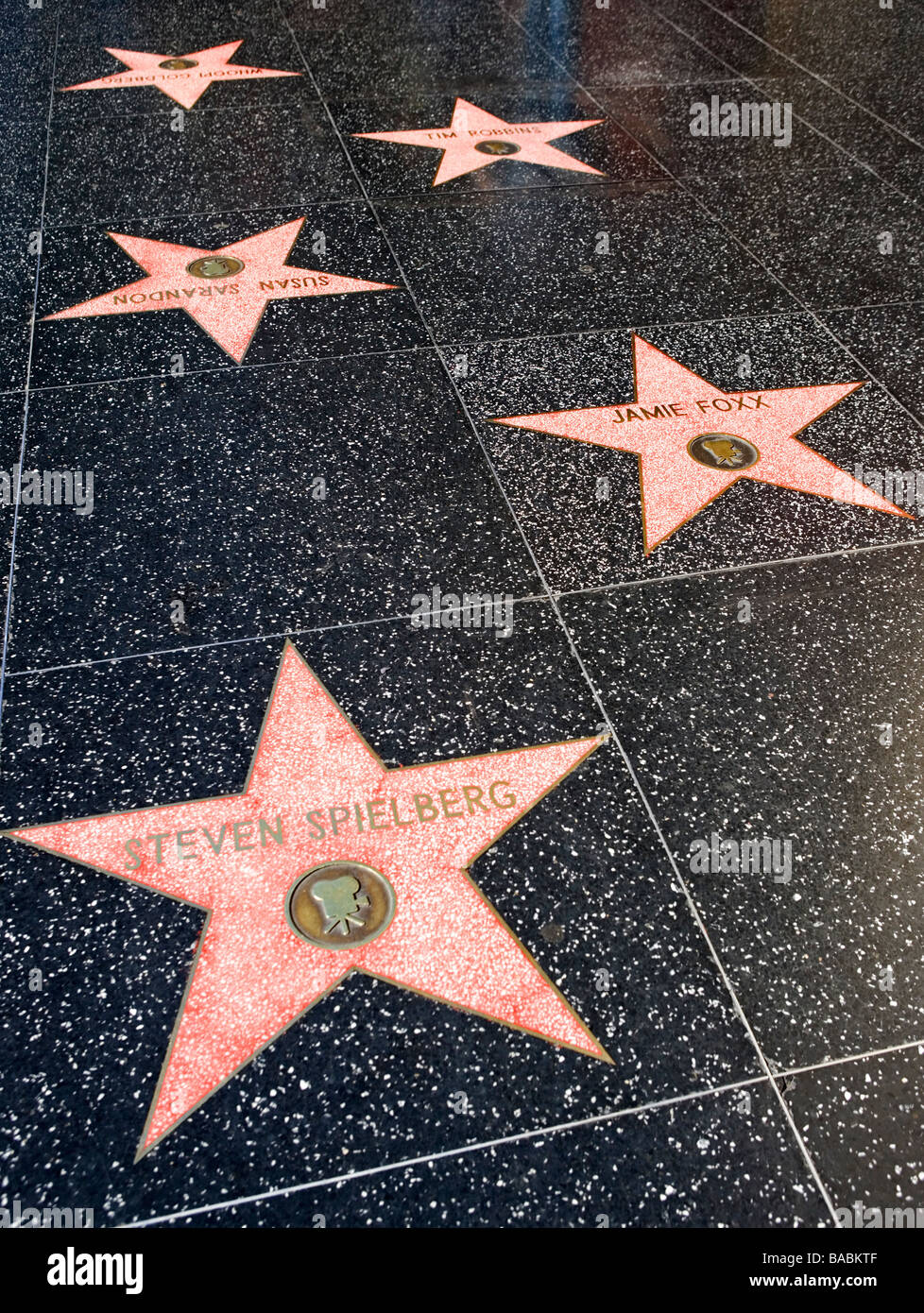 Stars on the Hollywood walk of fame, California, USA Stock Photo