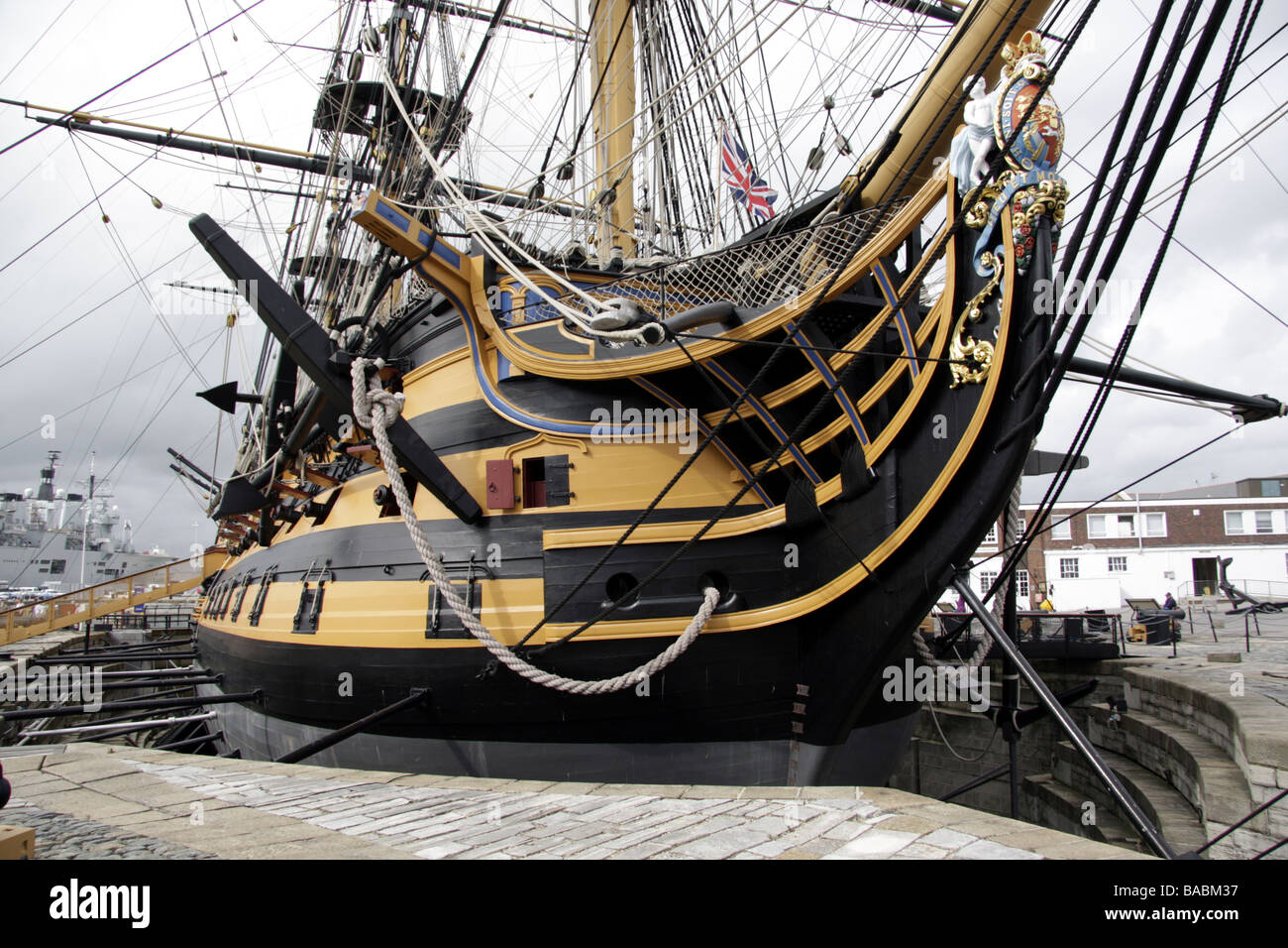 HMS Victory at Portsmouth Historic Naval Dockyard Stock Photo