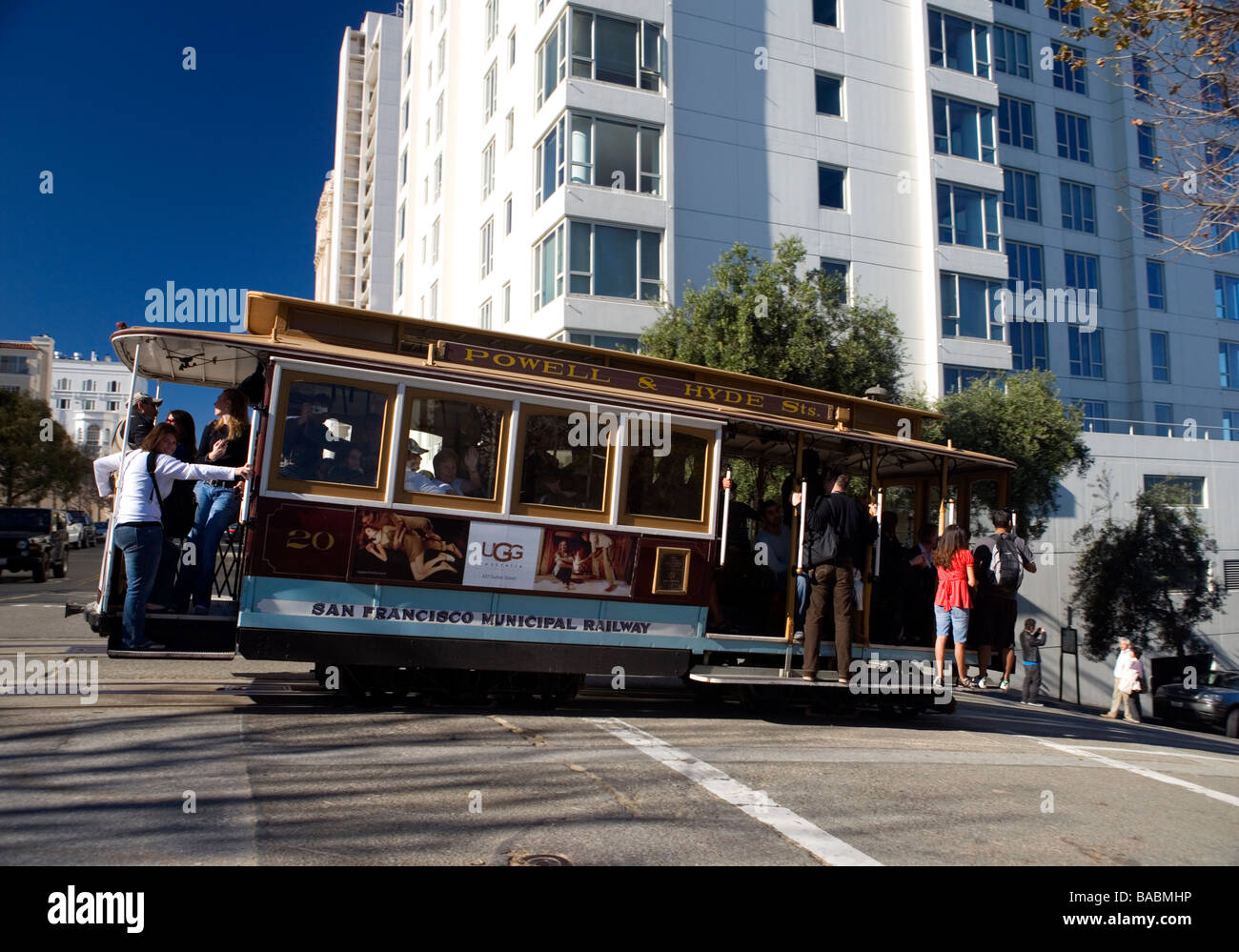Cable Car on Hyde Street, San Francisco, California, USA Stock Photo
