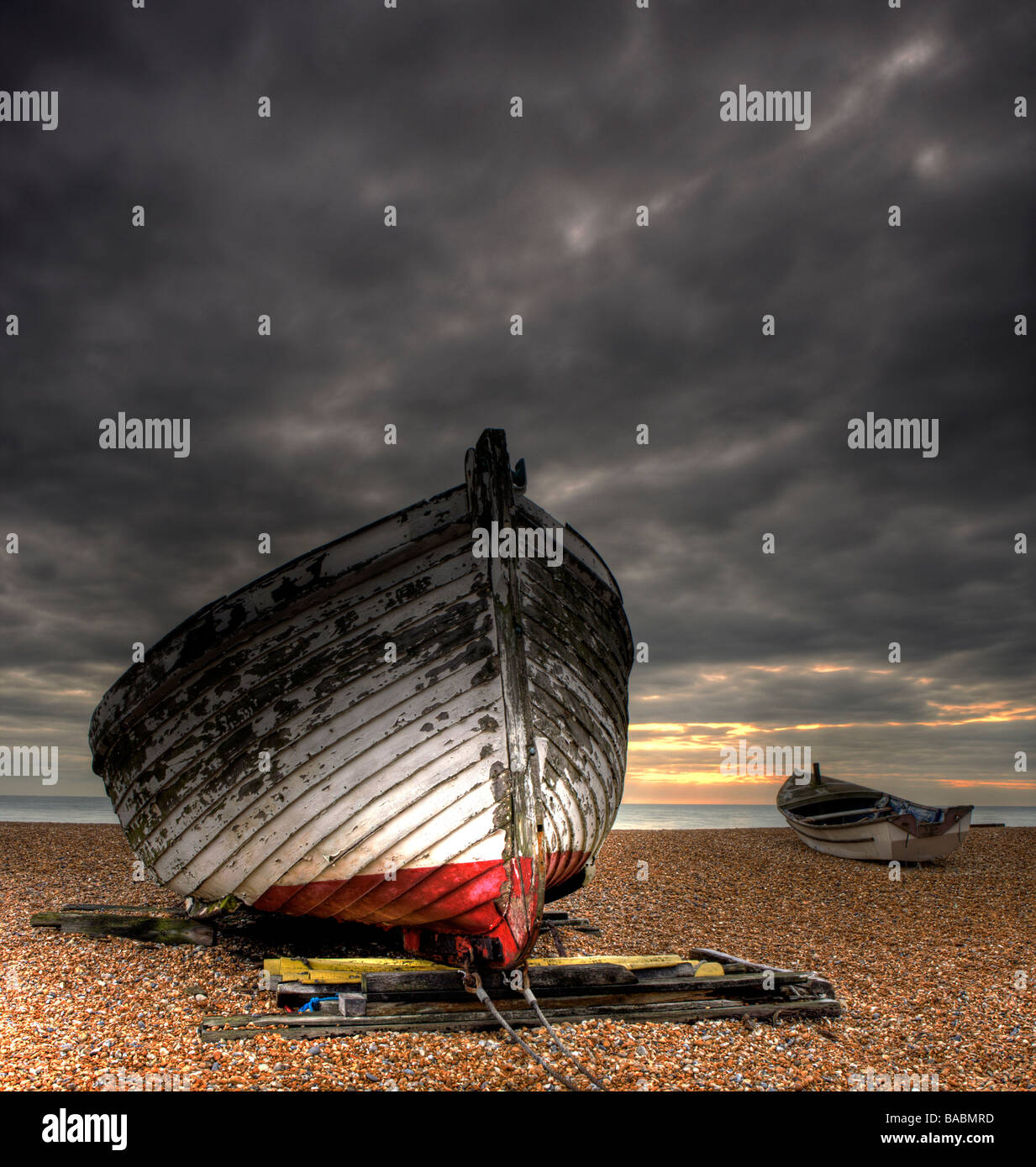 Fishing boats on a beach in deal, Kent ,UK. Stock Photo